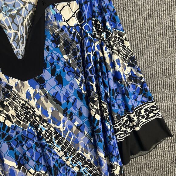 Saint Tropez West Womens Printed Shift Dress Plus Size 20W Multi Color Stretch - Picture 3 of 11